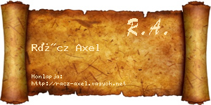 Rácz Axel névjegykártya