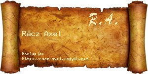 Rácz Axel névjegykártya
