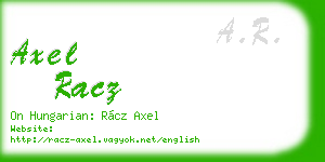 axel racz business card