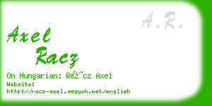 axel racz business card